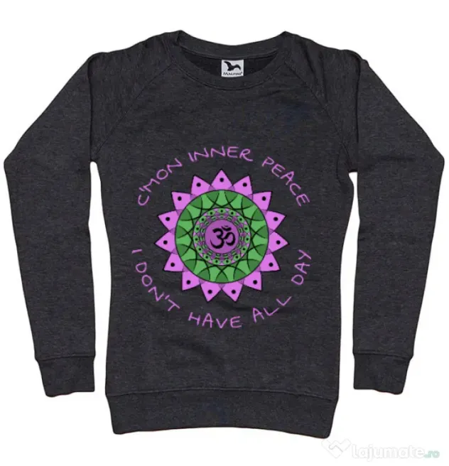 Bluza ADLER dama C’mon inner peace Negru melanj