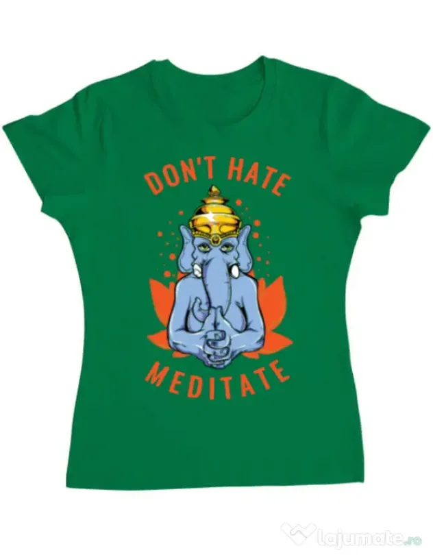 Tricou ADLER dama Don’t hate Verde mediu