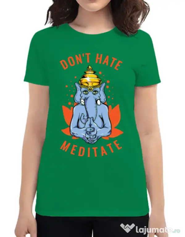 Tricou ADLER dama Don’t hate Verde mediu
