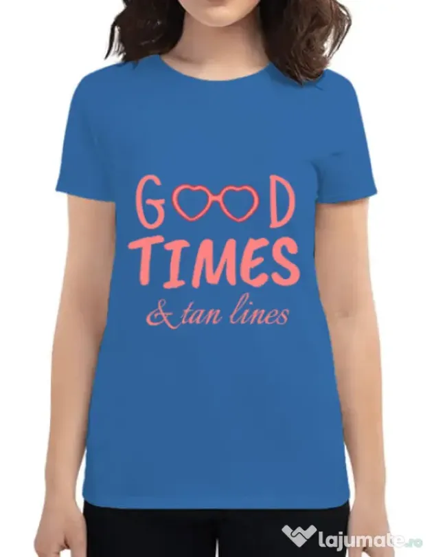 Tricou ADLER dama Tan lines Albastru azuriu