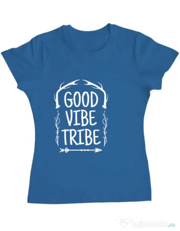 Tricou ADLER dama Good vibe tribe Albastru azuriu