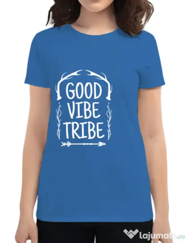 Tricou ADLER dama Good vibe tribe Albastru azuriu