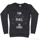 Bluza ADLER dama Find peace Negru melanj