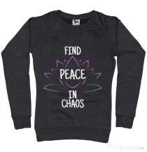 Bluza ADLER dama Find peace Negru melanj