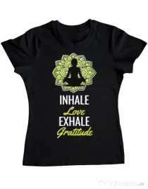 Tricou ADLER dama Inhale love Negru