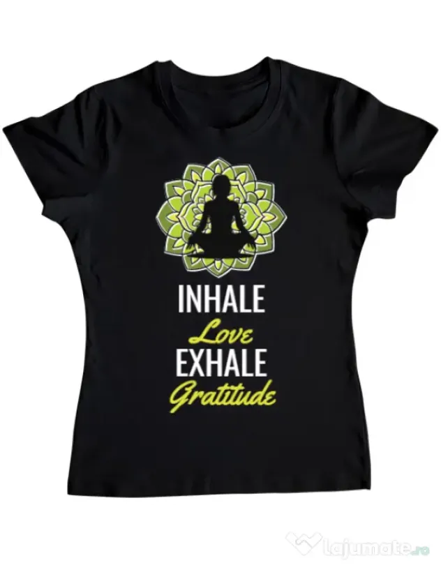 Tricou ADLER dama Inhale love Negru
