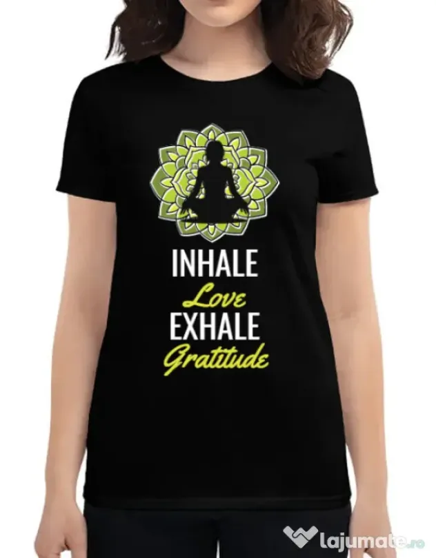 Tricou ADLER dama Inhale love Negru