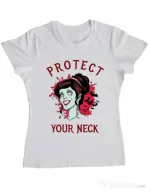 Tricou ADLER dama Protect your neck Alb
