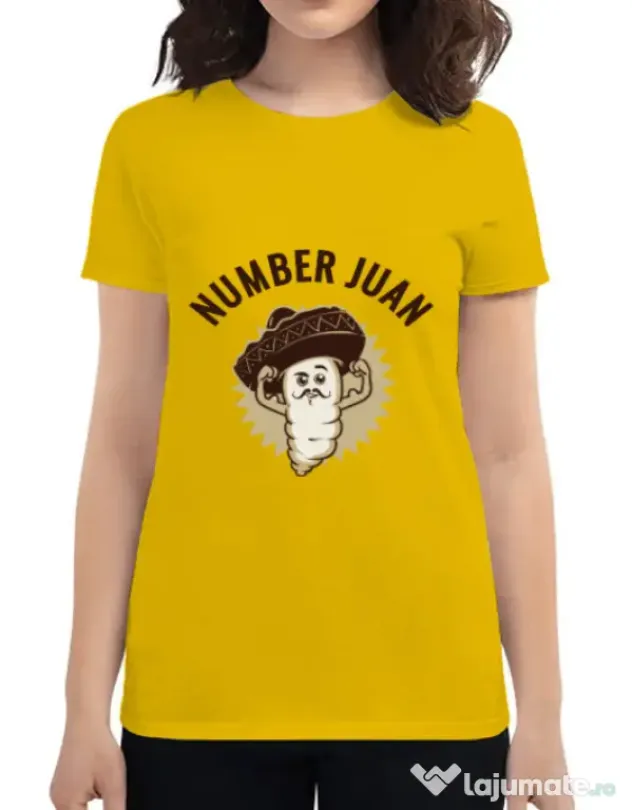Tricou ADLER dama Number Juan Galben