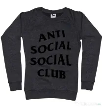 Bluza ADLER dama Anti social Club Negru melanj