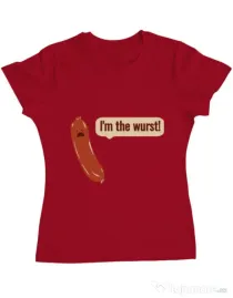 Tricou ADLER dama I’m the wurst Rosu