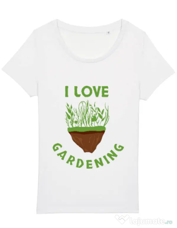 Tricou STANLEY STELLA dama I love gardening Alb