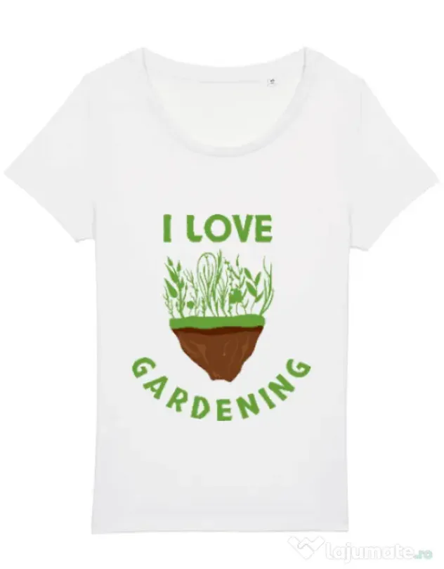 Tricou STANLEY STELLA dama I love gardening Alb