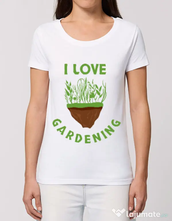 Tricou STANLEY STELLA dama I love gardening Alb