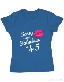 Tricou ADLER dama Sassy and fabulous Albastru azuriu