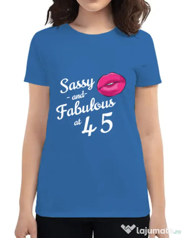 Tricou ADLER dama Sassy and fabulous Albastru azuriu