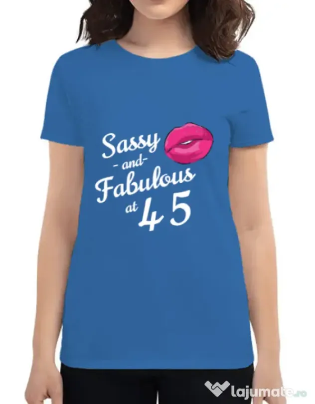 Tricou ADLER dama Sassy and fabulous Albastru azuriu