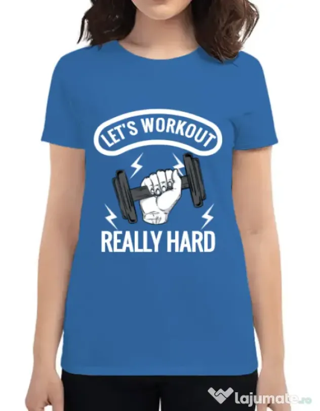 Tricou ADLER dama Let’s workout Albastru azuriu