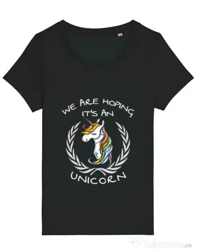 Tricou STANLEY STELLA dama Hoping for an unicorn Negru