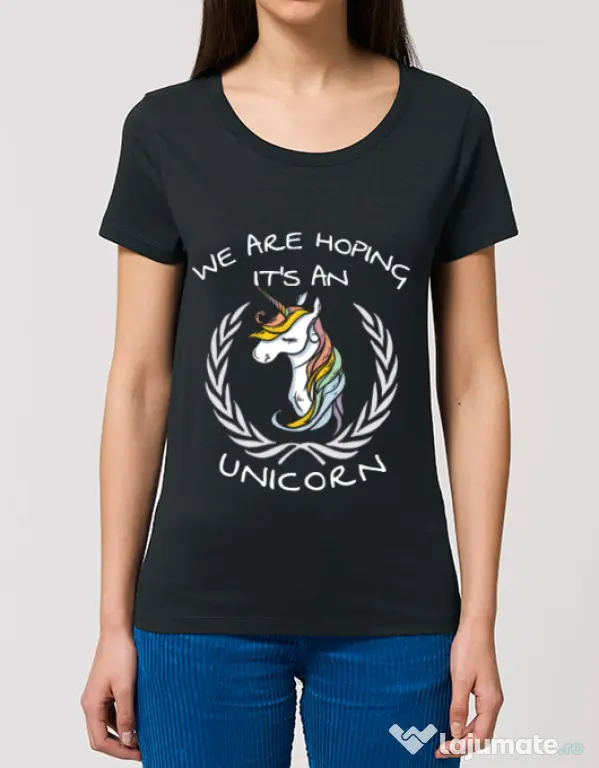 Tricou STANLEY STELLA dama Hoping for an unicorn Negru