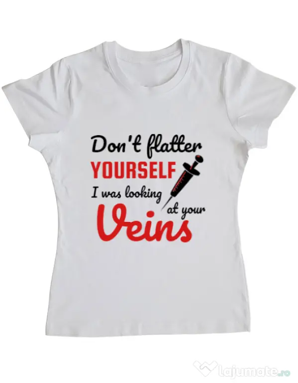 Tricou ADLER dama Don’t flatter yourself Alb