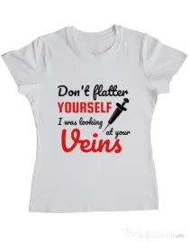 Tricou ADLER dama Don’t flatter yourself Alb