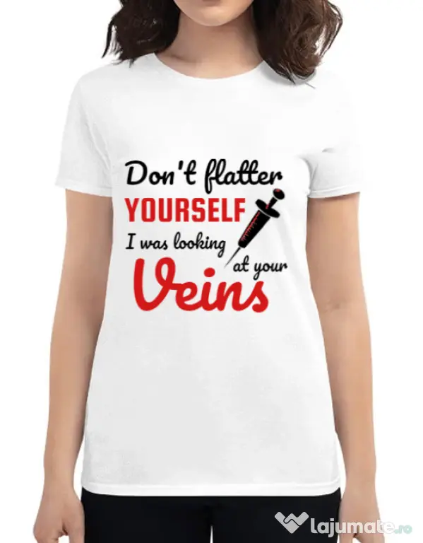 Tricou ADLER dama Don’t flatter yourself Alb
