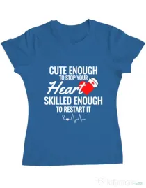 Tricou ADLER dama Cute enough Albastru azuriu