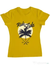 Tricou ADLER dama Ride the tide Galben