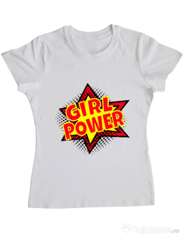 Tricou ADLER dama Girl power Alb