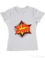 Tricou ADLER dama Girl power Alb