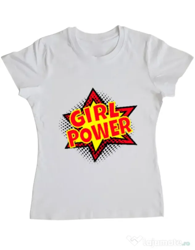 Tricou ADLER dama Girl power Alb
