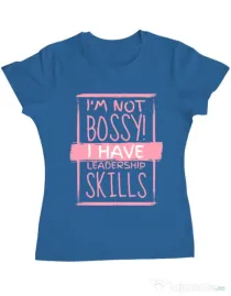 Tricou ADLER dama I’m not bossy Albastru azuriu