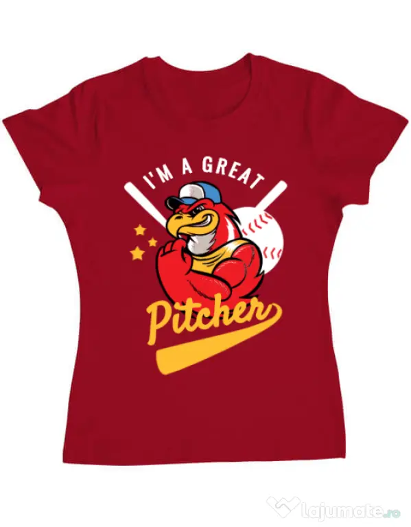 Tricou ADLER dama Great pitcher Rosu