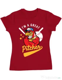 Tricou ADLER dama Great pitcher Rosu