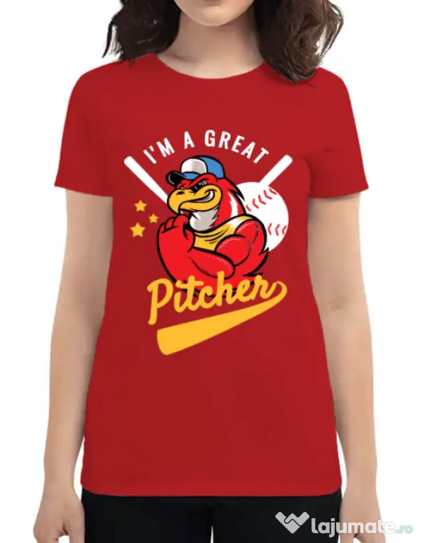 Tricou ADLER dama Great pitcher Rosu