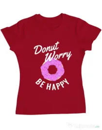 Tricou ADLER dama Be happy Rosu