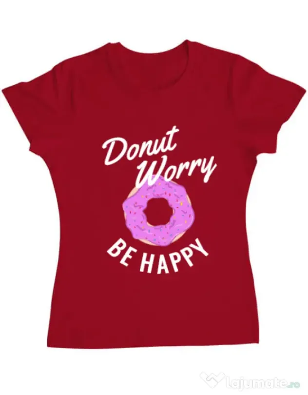 Tricou ADLER dama Be happy Rosu