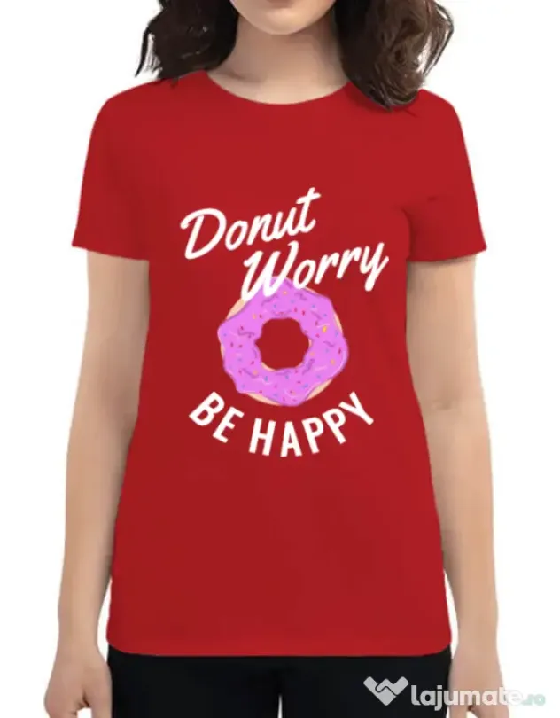 Tricou ADLER dama Be happy Rosu