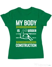 Tricou ADLER dama Under construction Verde mediu