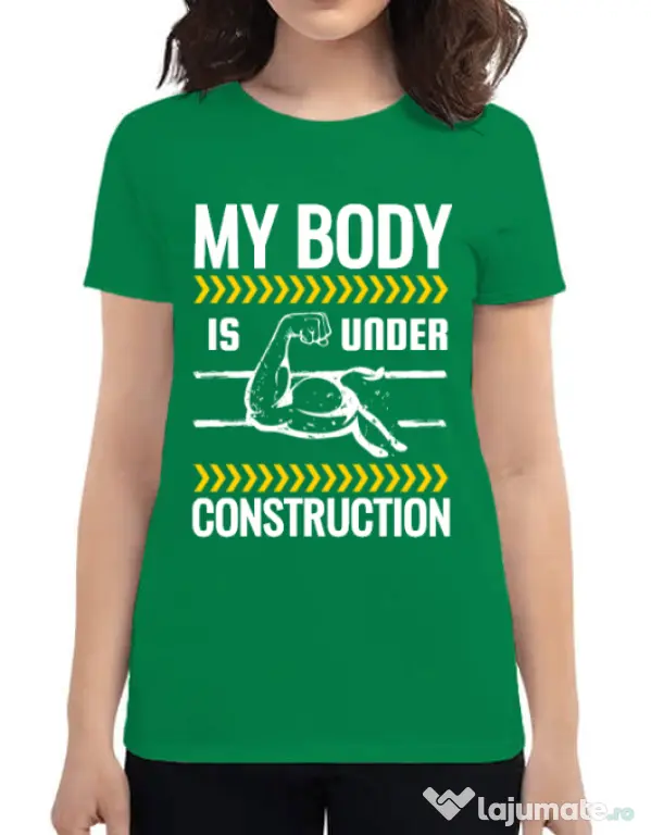 Tricou ADLER dama Under construction Verde mediu