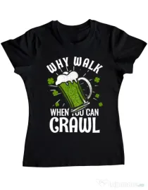 Tricou ADLER dama Why walk Negru