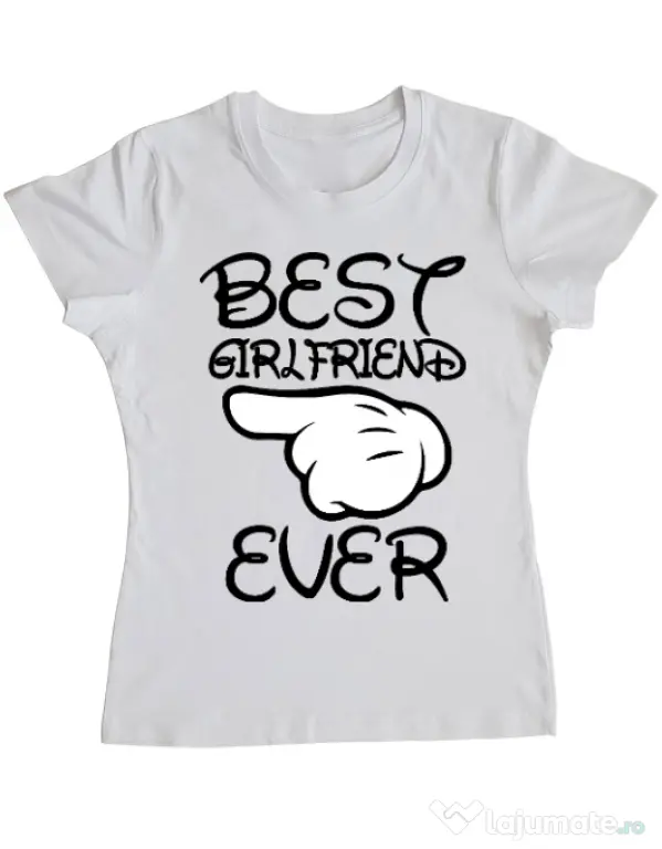 Tricou ADLER dama Best girlfriend ever Alb