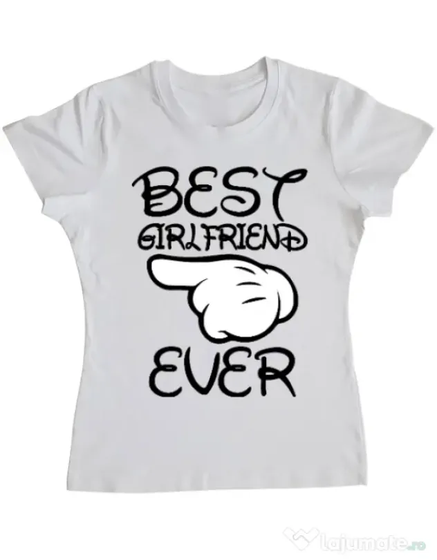 Tricou ADLER dama Best girlfriend ever Alb