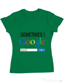 Tricou ADLER dama I google myself Verde mediu