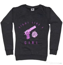 Bluza ADLER dama Fight like a girl Negru melanj