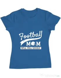 Tricou ADLER dama Football mom Albastru azuriu