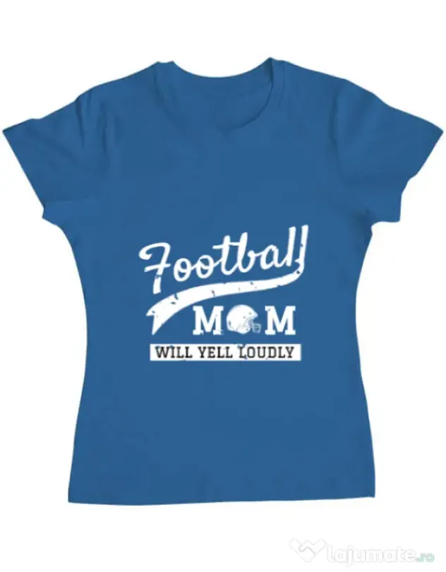 Tricou ADLER dama Football mom Albastru azuriu
