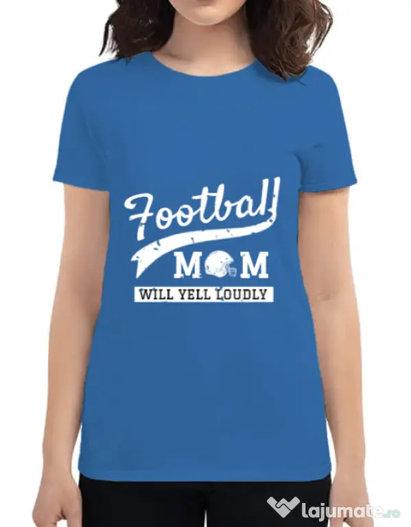 Tricou ADLER dama Football mom Albastru azuriu