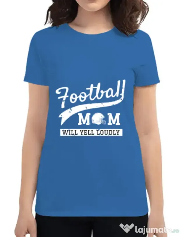 Tricou ADLER dama Football mom Albastru azuriu